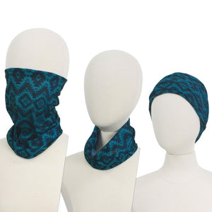 Teal Aztec Face Covering - Ruby Rebellion