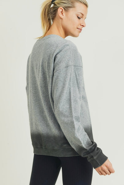Ombre Essential Cotton Terry Pullover - Ruby Rebellion