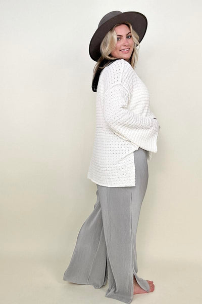 Davi & Dani Bell Sleeve Boatneck Sweater