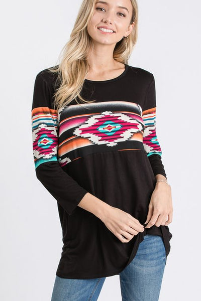 Arizona Bonfire Aztec Top - Ruby Rebellion