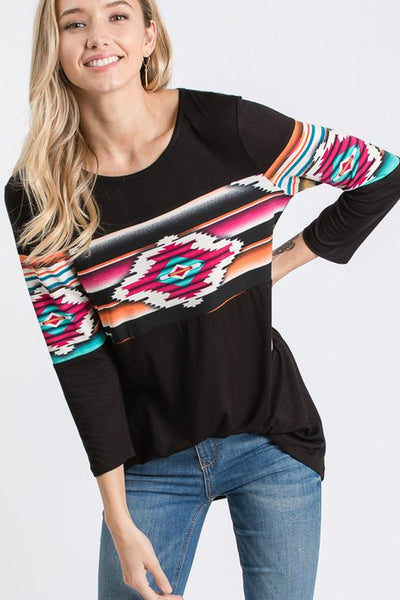 Arizona Bonfire Aztec Top - Ruby Rebellion