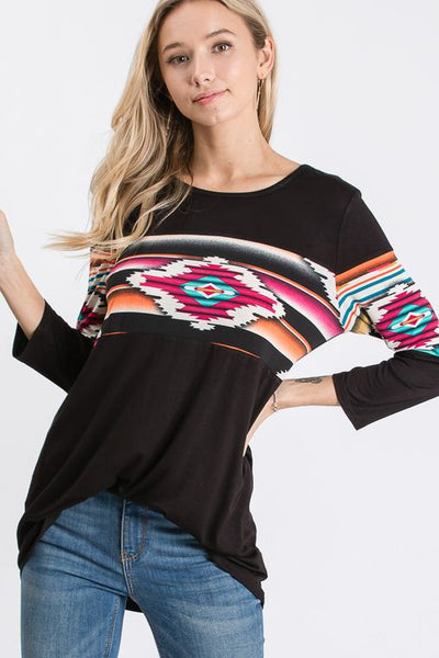 Arizona Bonfire Aztec Top - Ruby Rebellion