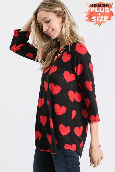 Candy Heart Crush Criss Cross Chest Top - Ruby Rebellion