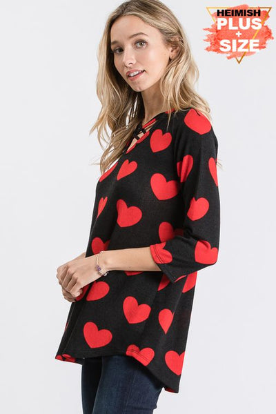 Candy Heart Crush Criss Cross Chest Top - Ruby Rebellion