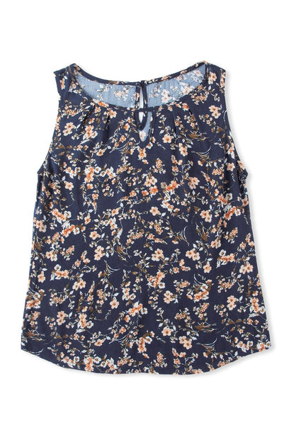 Floral Keyhole Neck Tank Top