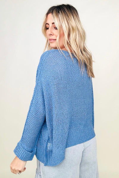 Falling Leaves Round Neck Light Knit Sweater
