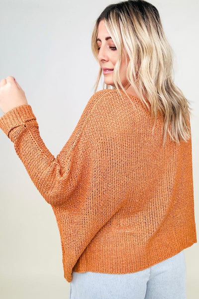 Falling Leaves Round Neck Light Knit Sweater