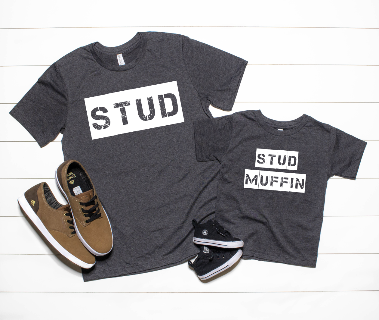 Stud Muffin Kids Tee (Dark Grey Heather Bella)